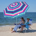 thumbnail image 2 of 1 New Rio Brands 7' UPF 50+ Beach Umbrella with Integrated Sand Anchor, Multicolor, 2 of 10