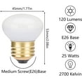 thumbnail image 2 of YWC-25R14 Reflector Short Neck Incandescent Light Bulb, R14 25 Watt 120V Dimmable E26 Standard Medium Base Frosted Mini-Reflector Light Bulb (6 Pack), 2 of 4