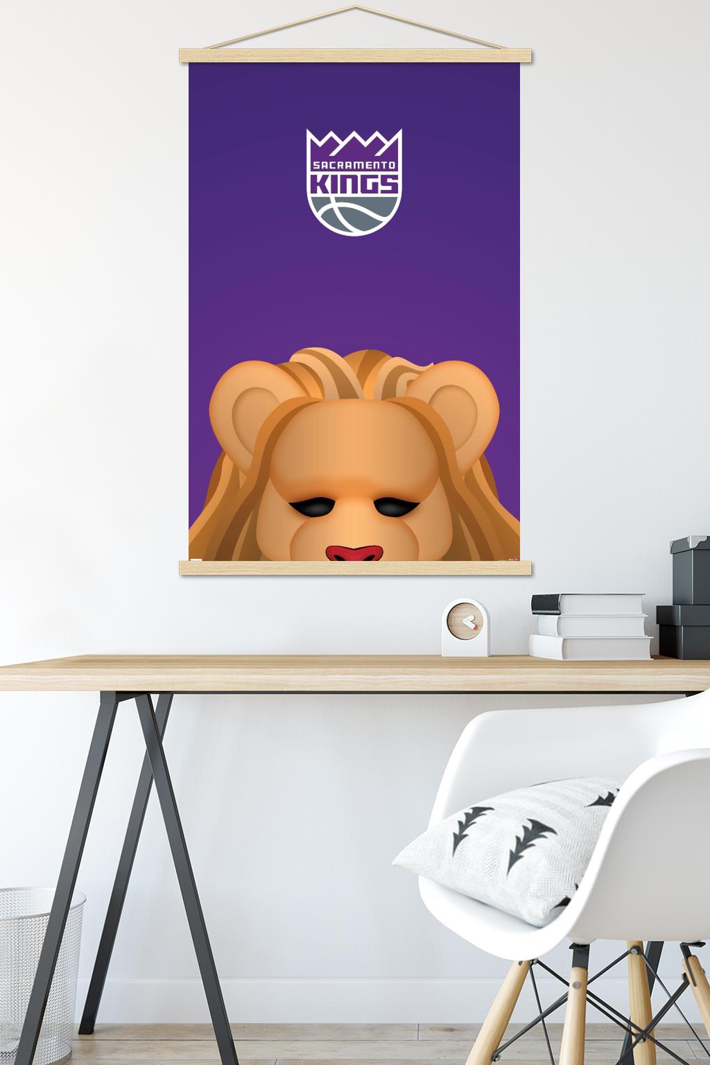 NBA Sacramento Kings - S. Preston Mascot Slamson 23 Wall Poster with Magnetic Frame, 22.375" x 34"