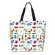 thumbnail image 1 of Balery Summer Bolsa Tote Estilo Estético con Cremalleras, Bolsa de Hombro, Bolsa de Compras Grande y Plegable, 1 of 8