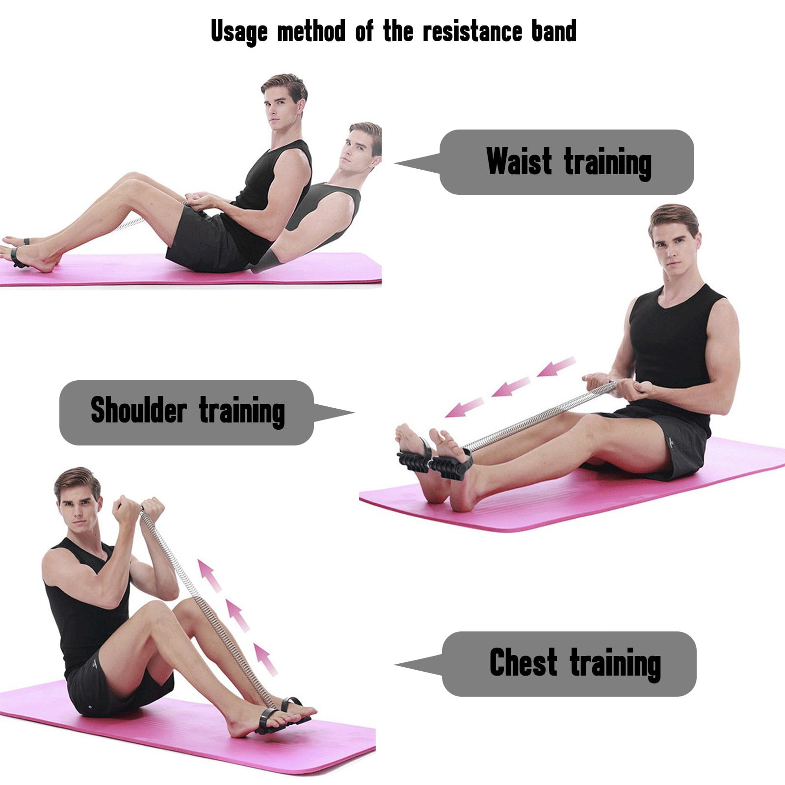 2025 Pedal Puller Resistance Bands - Professional Sit Up Assist Equipment with Spring, Full Body Workout Bands for Abs, Legs & Chest, Home Gym Exercise Gear for Men & Women