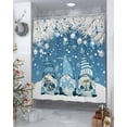 Christmas Gnome Shower Curtains for Bathroom Blue Fabric Shower Curtain