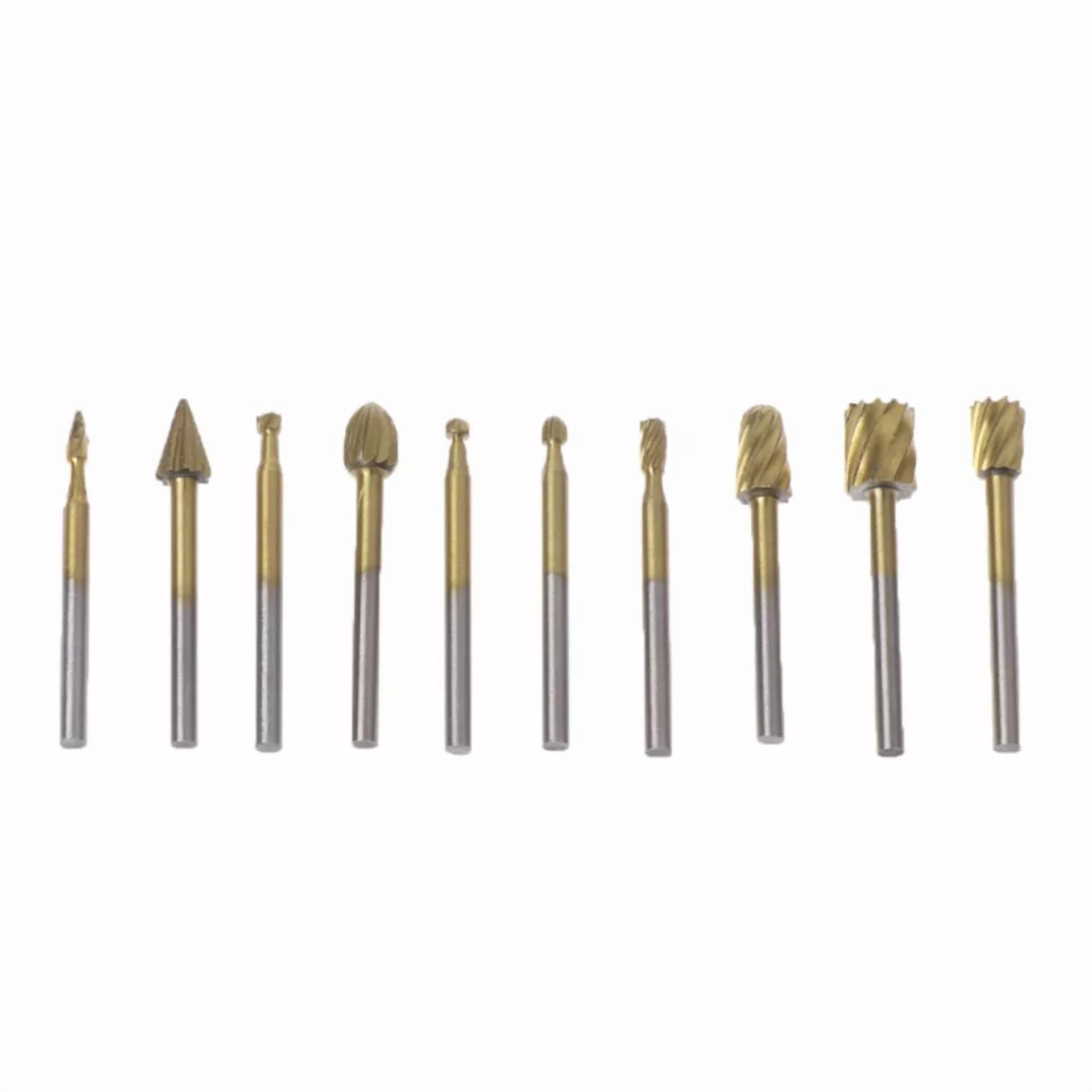 CIRCLE- 10X Tungsten Carbide Rotary Burr Set Grinder Bit 1/8" Shank Dremel Rotary Tool.