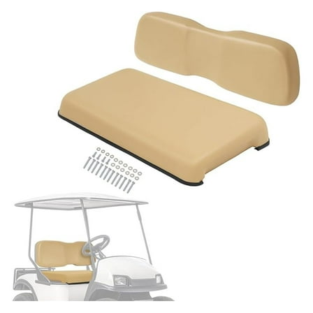Front Seat Bottom & Seat Back Compatible with 2001-up Club Car DS Golf Cart Seat Bottom Cushion and Seat Backrest Plastic Foam Wood