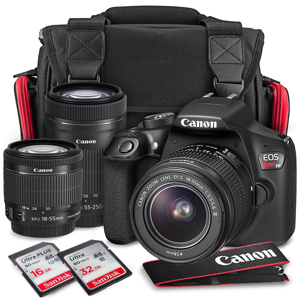 Canon EOS Rebel T6 DSLR Camera Bundle EFS 1855mm f/3.55.6 IS II Lens