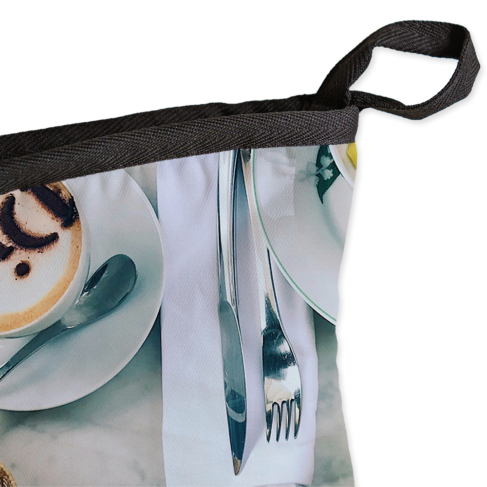 Customizable Cotton Twill Oven Mitt with Photo Size personalization, 6.5x13 inches, Unisex, Adult & Teen