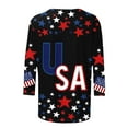 thumbnail image 5 of American Flag Shirts Women Red White and Blue Shirts Women American Flag T Shirt Womens Fourth of July Tops Womens Patriotic Tee Casual Crewneck 3/4 Sleeve Loose T Shirt Ladies Blouses Shirts, 5 of 5