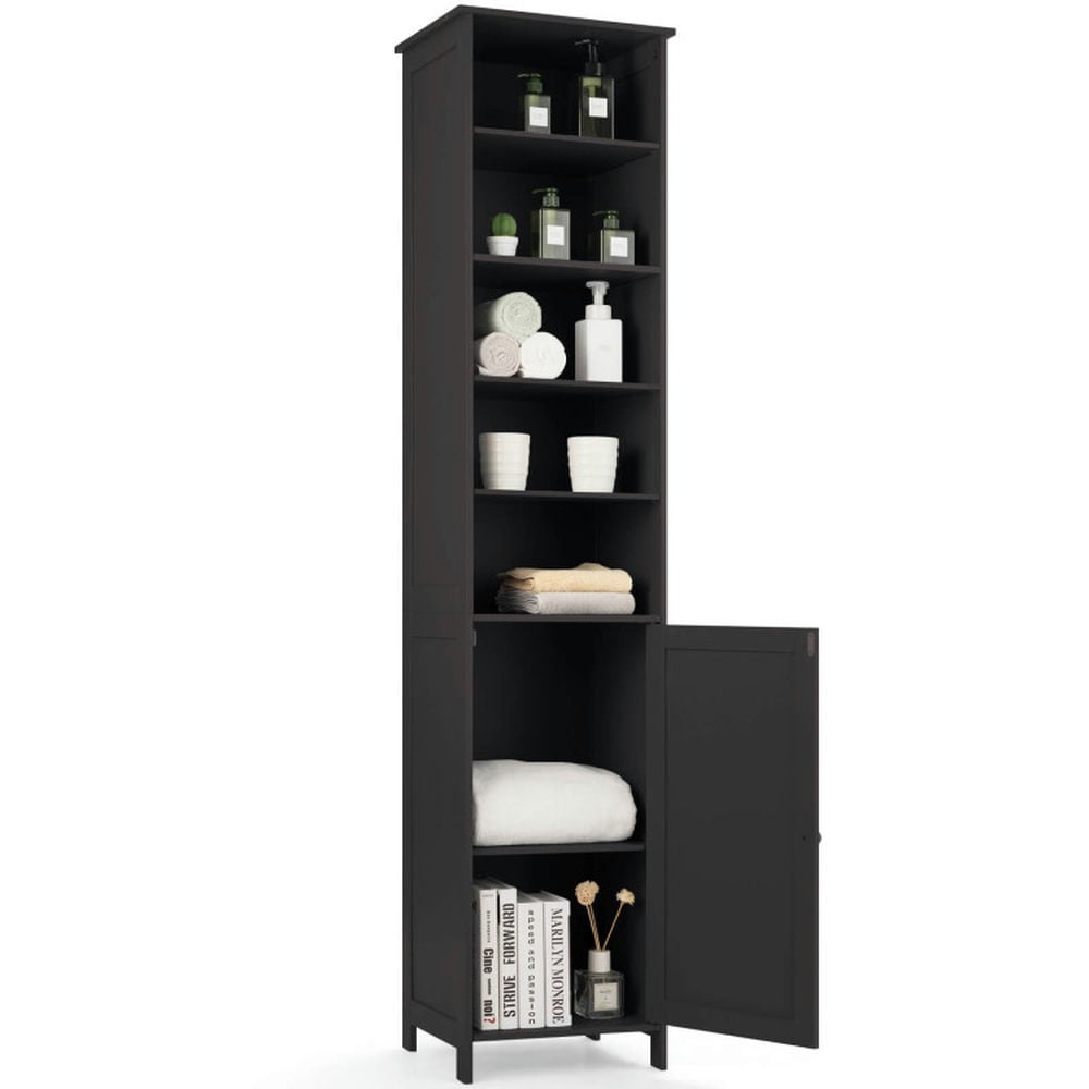 Finihen Bathroom Storage Cabinet, Bathroom Floor Cabinet, 72 Inches Free Standing Tall Floor Bathroom Storage Cabinet, for Bathroom, Living Room, Bedroom, Kitchen, Brown Finihen Bathroom Storage Cabinet, Bathroom Floor Cabinet, 72 Inches Free Standing Tall Floor Bathroom Storage Cabinet, for Bathroom, Living Room, Bedroom, Kitchen, Brown