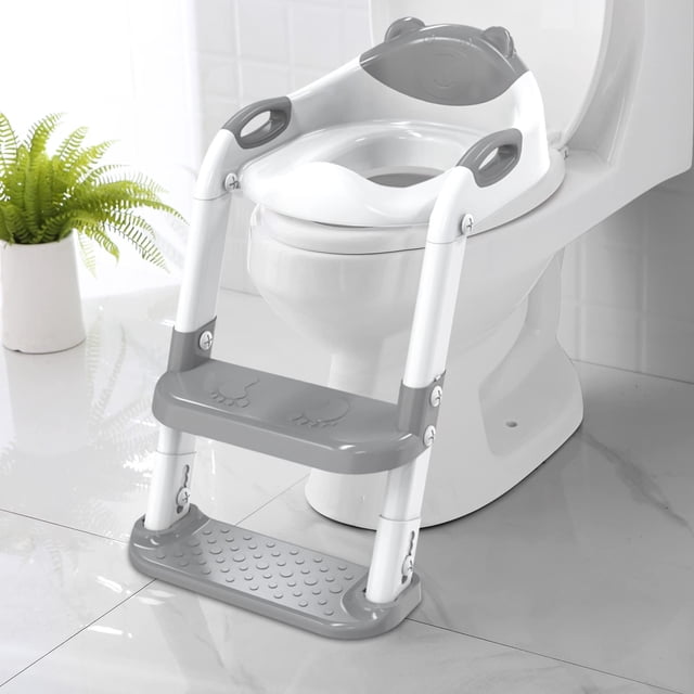 Asiento de entrenamiento para ir al baño con taburete y escalera SKYROKU