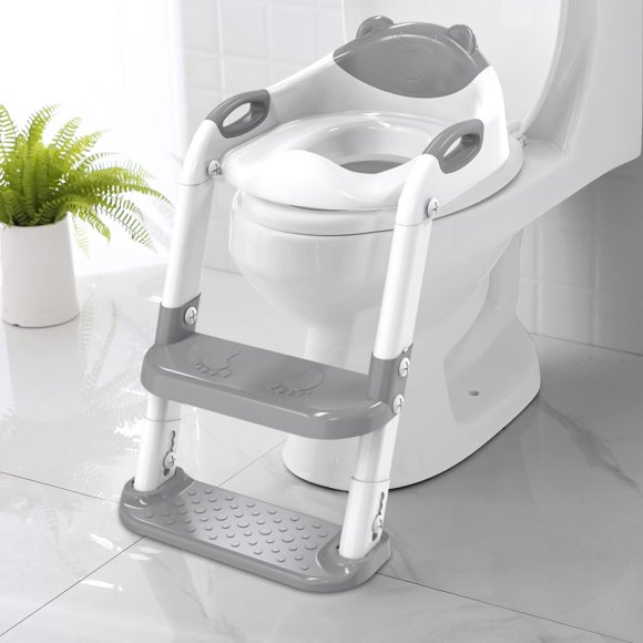 Asiento de entrenamiento para ir al baño con taburete y escalera SKYROKU