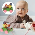 Pull Along Dog Toy Lovely Animal Cart Toy Baby Pull Rope Car Toy