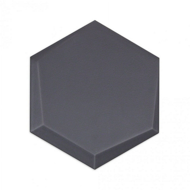 Magen Leveled-Hex Dark Gray Matte Ceramic Hexagon Tile Magen Leveled-Hex Dark Gray Matte Ceramic Hexagon Tile