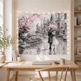 thumbnail image 5 of Couple Under Pink Umbrella in Gray Courtyard, Romantic Watercolor for Art Lovers, Garden Wall Art, Anniversary Gift Tapestry Wall Hanging for Bedroom and Living Room, 5 of 7