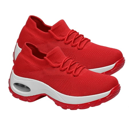 

Sneakers Sports Shoes Flying Woven Women s Shoes Sports Shoes Women s Miss 8 Red