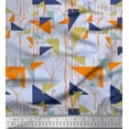 thumbnail image 1 of Soimoi Silk Fabric Dot,Branches & Triangle Geometric Print Sewing Fabric Yard 42 Inch Wide, 1 of 1