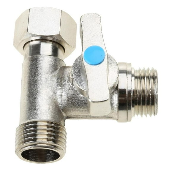 PatungKu 1/2 X 1/2 X 1/2'' Tees Stop Valves 3 Way Diverters Connector Toilet T Adapter