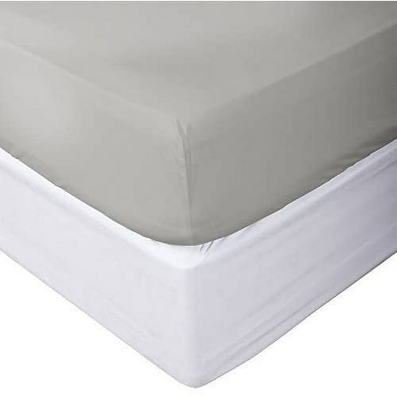 800 Thread Count 3 Piece (1- Fitted Sheet + 2- Pillow cover) Quality 12 Inch Deep Pocket 100% Egyptian Cotton Color Silver Grey Solid Size Queen