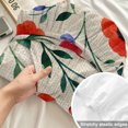 thumbnail image 4 of Twin XL Size Fitted Sheet Set - Watercolor Floral 2 Piece Bedding Sets 16" Deep Pocket Fitted Sheet with 1 Pillowcases, Spring Red Poppy Flower Botanical Beige Brushed Microfiber Hotel Bed Sheets, 4 of 9