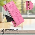 thumbnail image 6 of Case For Samsung Galaxy A17 5G Butterfly Flower Multi-card Holder Zipper Wallet With Lanyard Magnetic Clasp Flip Stand Leather Phone Case,Pink,For Galaxy A17 5G, 6 of 8