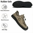 thumbnail image 4 of Mens Casual Sandals Breathable Outdoor Summer Hollow Mesh Non-slip Beach Hiking Leather Closed Toe Handmade Water Shoes Brown 9 US, 4 of 7