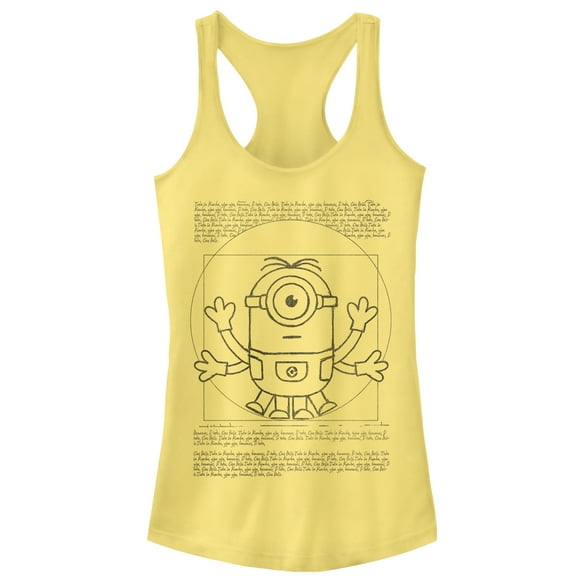 Junior's Despicable Me Minion da Vinci Man Racerback Tank Top Banana X Large