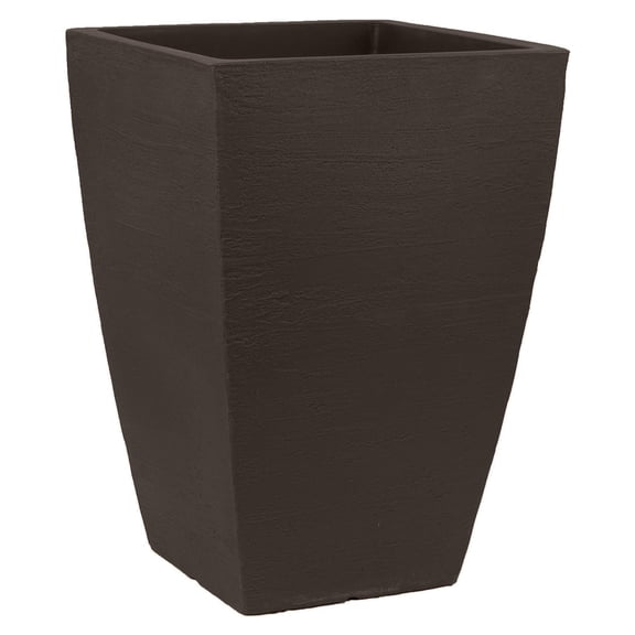 Exlonjet MSQT23ES Modern Square Garden Planter, 23-Inch, Espresso