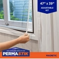 thumbnail image 2 of PermaStik Magnetic Insect Screen, Fits areas up to 47.2 in x 39.3 in, Or cut down to suit smaller size, Adhesive Mounting, Easily Removable, Durable Fly Screen Mesh, DIY Installation, 2 of 6
