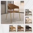 thumbnail image 5 of LeisureMod Dining Chair Upholstered Leather Armchair Velvet Accent Ergonomic Padded Seat and Back Durable Stainless Steel Base for Modern Home, Kitchen, Living Room Bella Series in Brown, 5 of 11