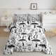 thumbnail image 1 of Luna Sol Estrellas juego de cama para Niños Niñas,Negro Blanco Plantas Botánicas Silvestres Todos, 1 of 7