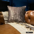 thumbnail image 4 of The HomeCentric Decorative Thow Pillow Covers Brown 14"x14" (35x35 cm) Velvet Velvet, Animal Pattern, Beaed hand Embroidery Throw Cushion Covers For Couch, Animal Modern Style - Safari Mirage, 4 of 10