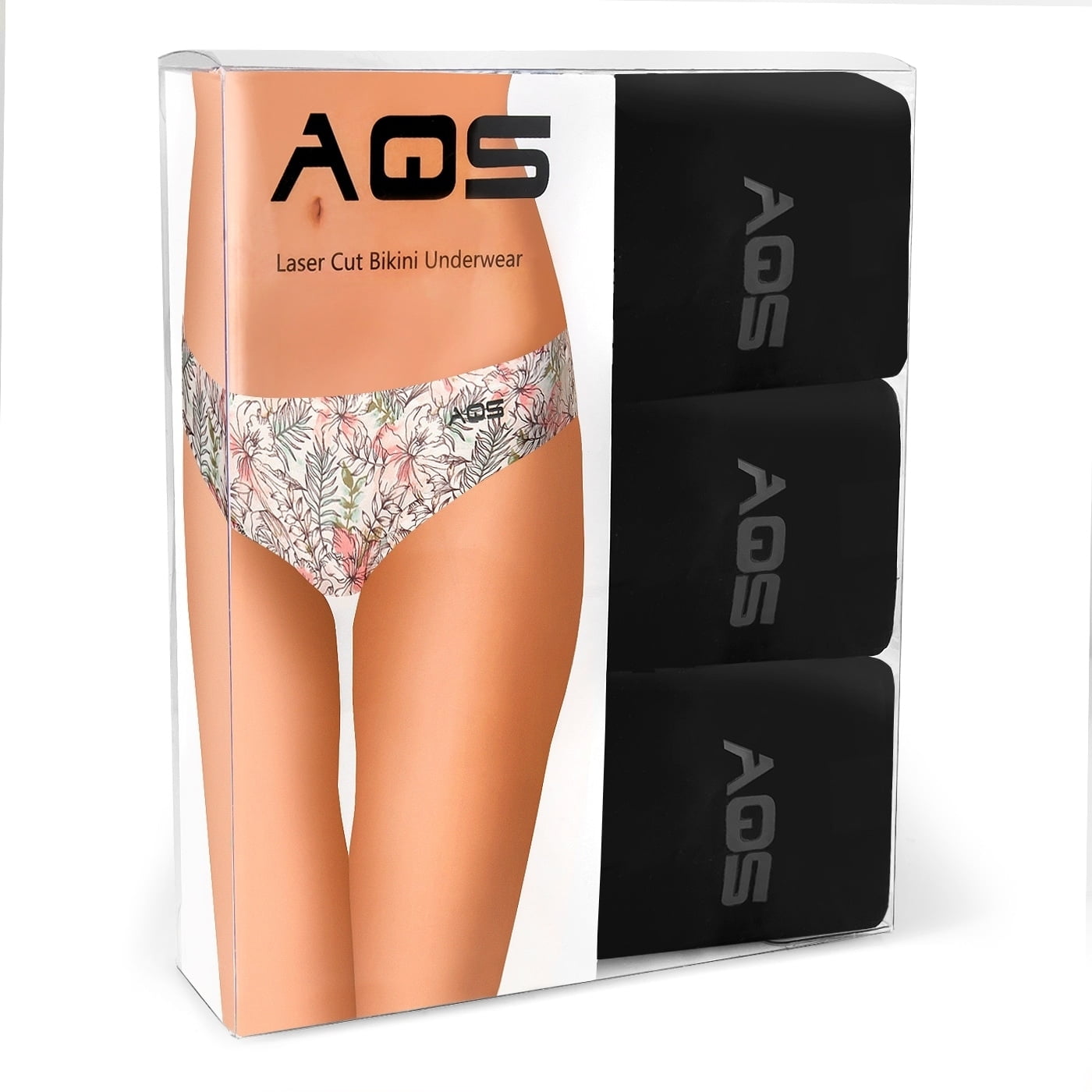 aqs Seamless Bikini Panties Mint/Black/White 3 Pack