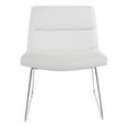 thumbnail image 4 of Thompson Chair in White Faux Leather with Chrome Sled Base, 4 of 7