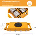 thumbnail image 5 of 12T 26400 lbs Heavy Duty Machine Dolly Skate Machinery Roller Mover Cargo Trolley for Industrial Moving Equipment in Warehouse, Factory, 5 of 7