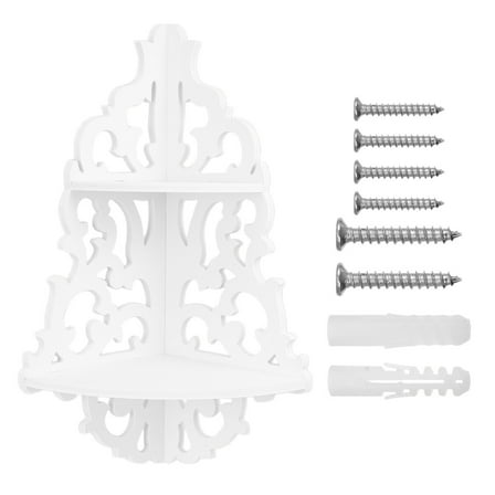 Milisten Triangle Shelf White 1Pcs 17.3X7.5X7.5In Timber Plastic Board