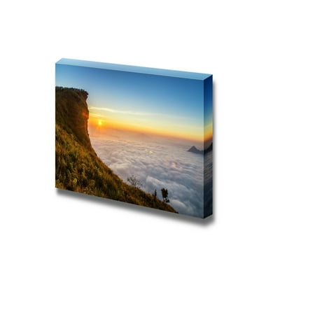 Sunrise Scene with the Peak of Mountain and Cloudscape at Phu Chi Fa in Chiangrai Thailand Nature Beauty - Canvas Art Wall Decor - 12