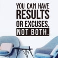 thumbnail image 1 of Adhesivo de pared con cita motivacional «Puedes tener resultados o excusas», 1 of 2