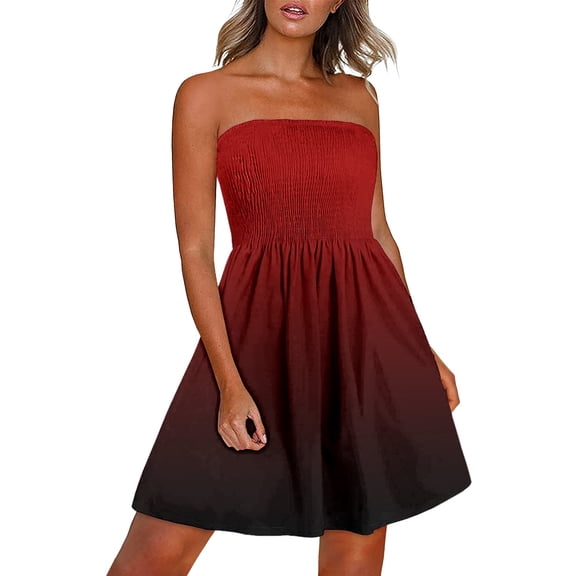 Blmnix Dress Women Tent Corset Dress Strapless Dress Under Dresses Sleeveless Boat Neck Mini Casual Dress,XXL