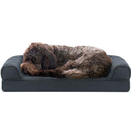 UPC: 0842229125849 | FurHaven | Cooling Gel Quilted Sofa Pet Bed for Dogs & Cats Iron Gray Medium