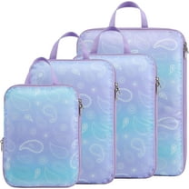 Compression Packing Cubes for Travel Women - Travel Bags Luggage Organizers Travel Essentials Compression Cubes for Travel Carry on Suitcases,Blue Purple Gradient