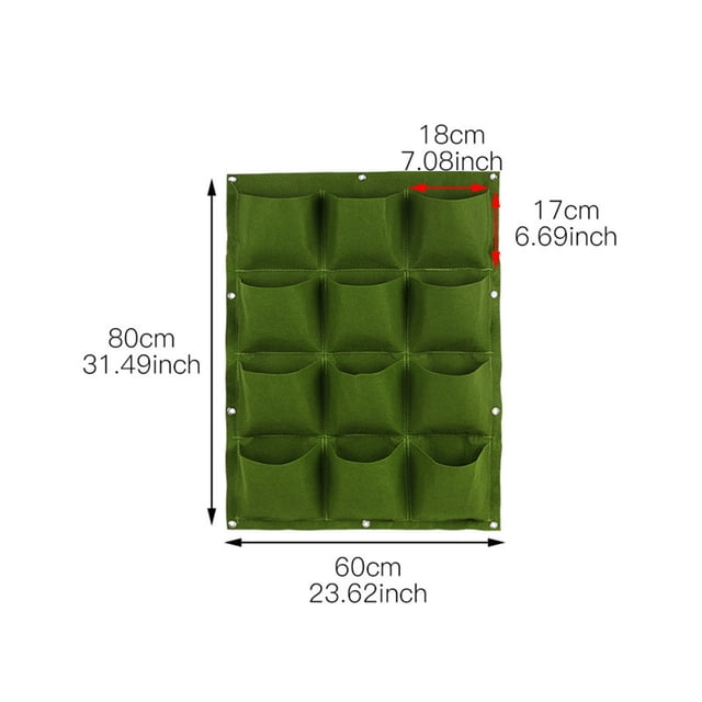 Pockets Garden Vertical Planter Wall Mount Living Growing Bag Pouch