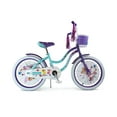 USToyOutlet 20 In. Cruiser Steel Frame Bicycle Coaster Brake One Piece Crank, White Full cover Chain Guard, Purple Baskets, Fenders & Rims, White Tire Kid's Bike - Purple/Baby Blue