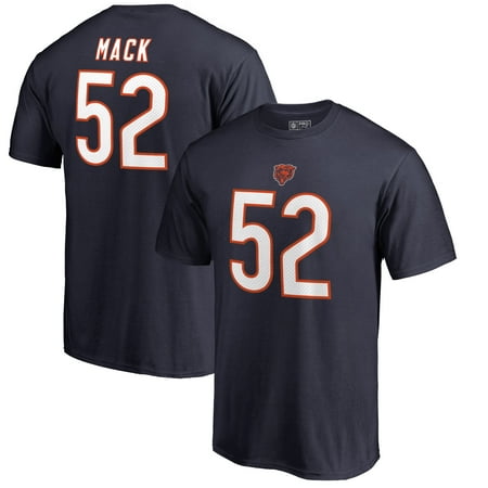 Authentic Navy Nfl Throwback Jersey - Khalil Mack Chicago Bears NFL Pro Line by Fanatics Branded Authentic Stack Name & Number T-Shirt - Navy