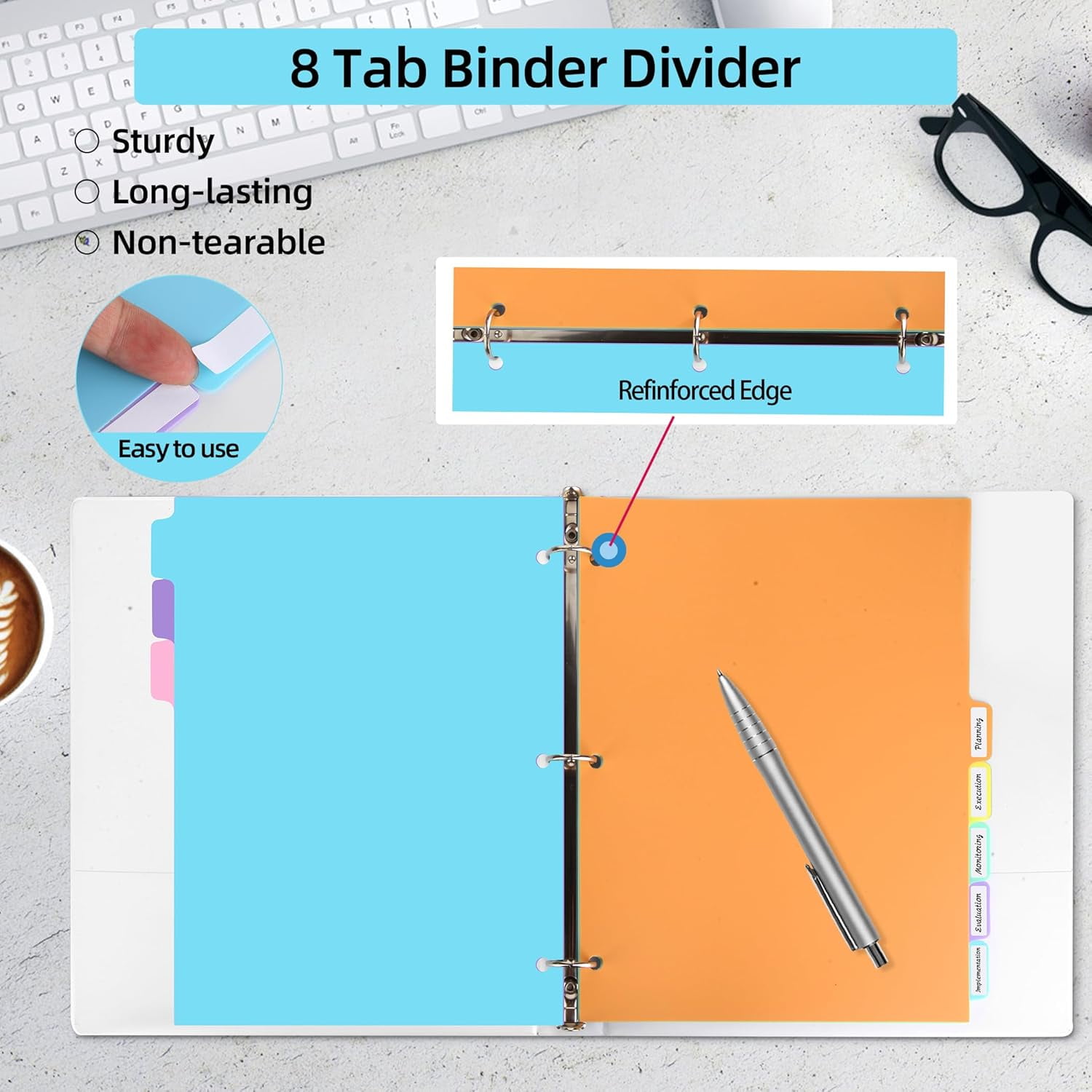 Set Of 15 Dividers Office School Divider Set Binder Organizer SUNEE 8 ...