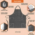 thumbnail image 4 of Noothes Apron With Sleeves,Long Sleeve Apron Chef Apron For Men Kitchen Apron With Pockets For Women Large Unisex Canvas Apron For Cooking Grilling BBQ Baking Heavy Duty Apron For Work, 4 of 8