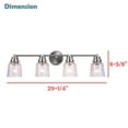 thumbnail image 6 of Aspen Creative 62290, 4 Light Vanity Fixture, 29-1/4" W x 8-5/8" H x 6" E, Brushed Nickel Finish, Clear Seeded Glass, Bulb Not Included, 6 of 6