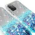 thumbnail image 3 of Galaxy A12 Case w[Temper Glass] Cute Liquid Glitter Bling Diamond Bumper Girls Women Phone Case for Samsung Galaxy A12 - Clear/Aqua, 3 of 5