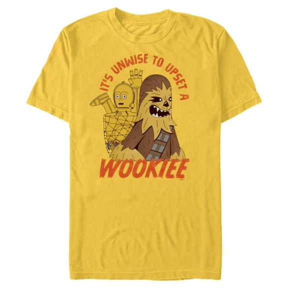 Star Wars Upset a Wookiee Disney 100 Artists Series D100 - Short Sleeve Blended T-Shirt for Adults - Customized-Yellow