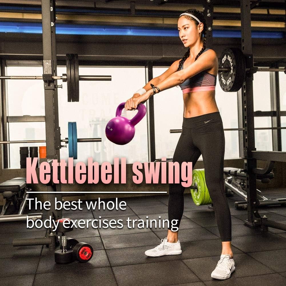 Kettlebell , 10lbs Vinyl Coated Weight for Women, Strength Training Home Gym
