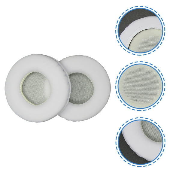 HOMOBABE Headphone Ear Cushion White 1 Pair 2.8x2.8x0.8in