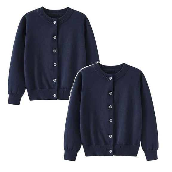 GEZHEN Toddler Boys Girls Cardigan Sweater Autumn/Winter Solid Color Knitted Jacket Party Birthday School Casual Loose Crewneck Sweater